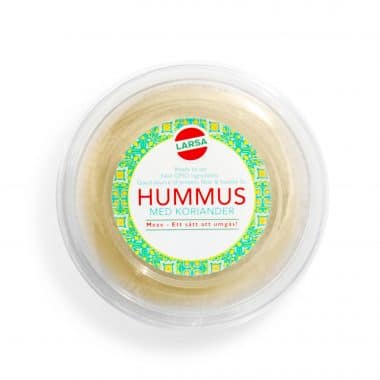 Produktbild på hummus från Larsa med smak av koriander.