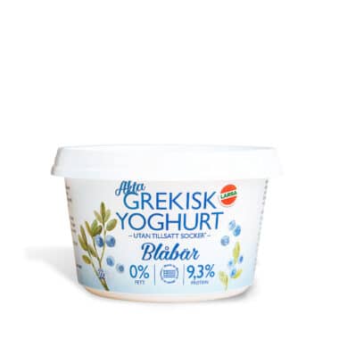 Produktbild på Äkta Grekisk yoghurt 0% - blåbär