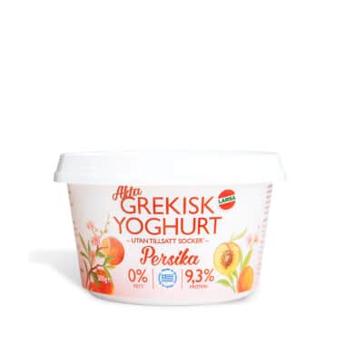 Produktbild på Äkta Grekisk yoghurt 0% - persika