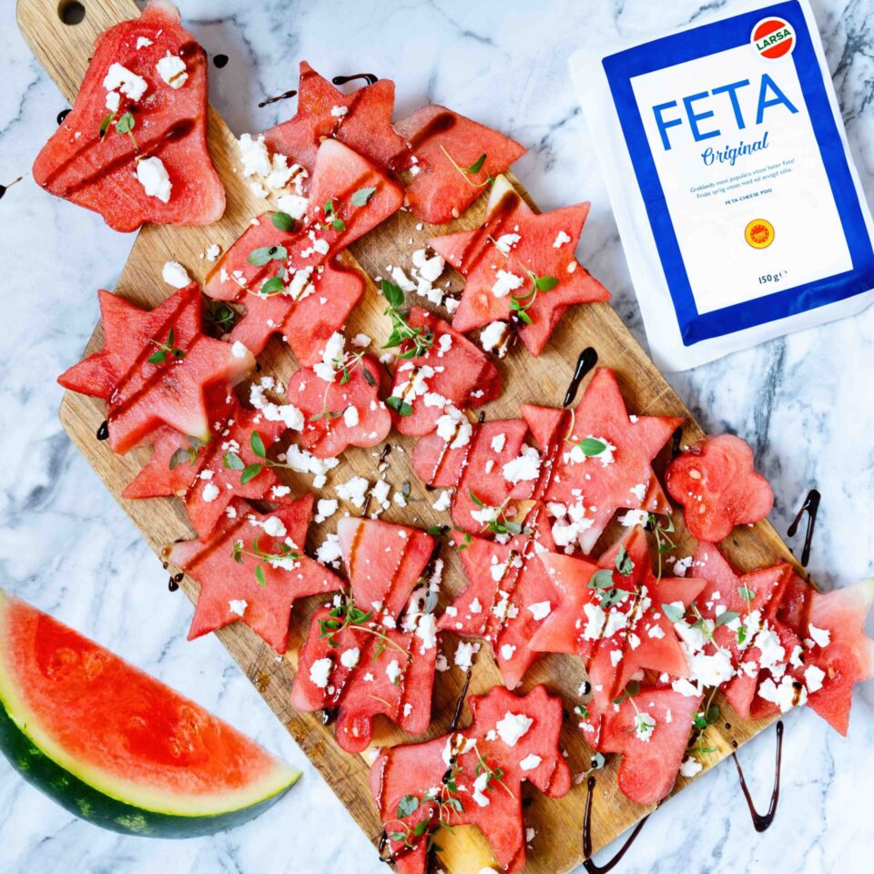 Vattenmelon med feta och balsamico