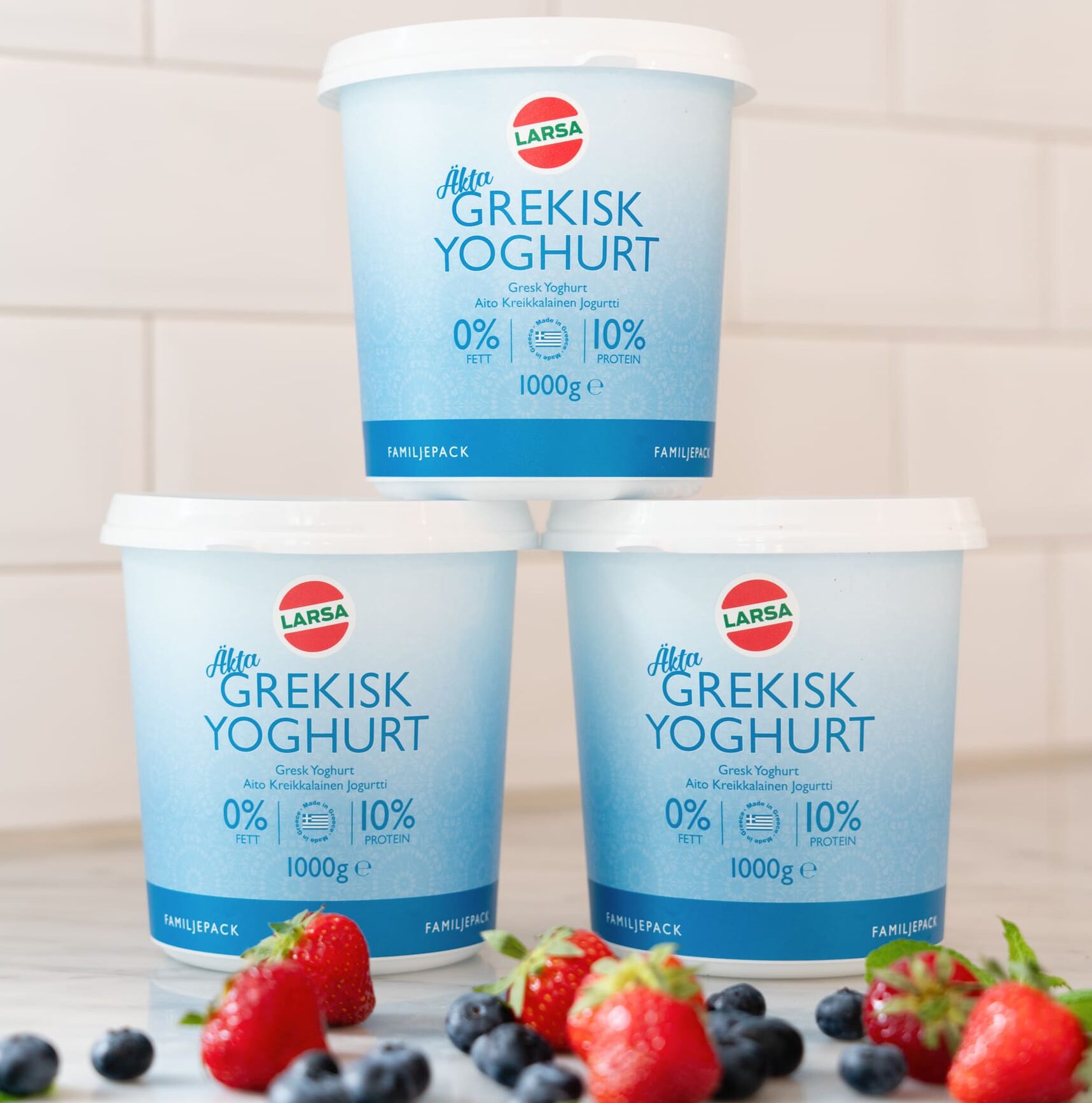 Ny förpackning äkta grekisk yoghurt